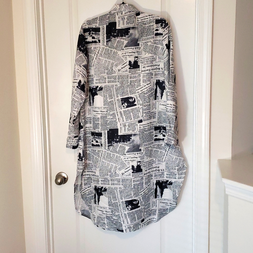 Front Page News Shirt Dress XXL - Picture 4 of 5